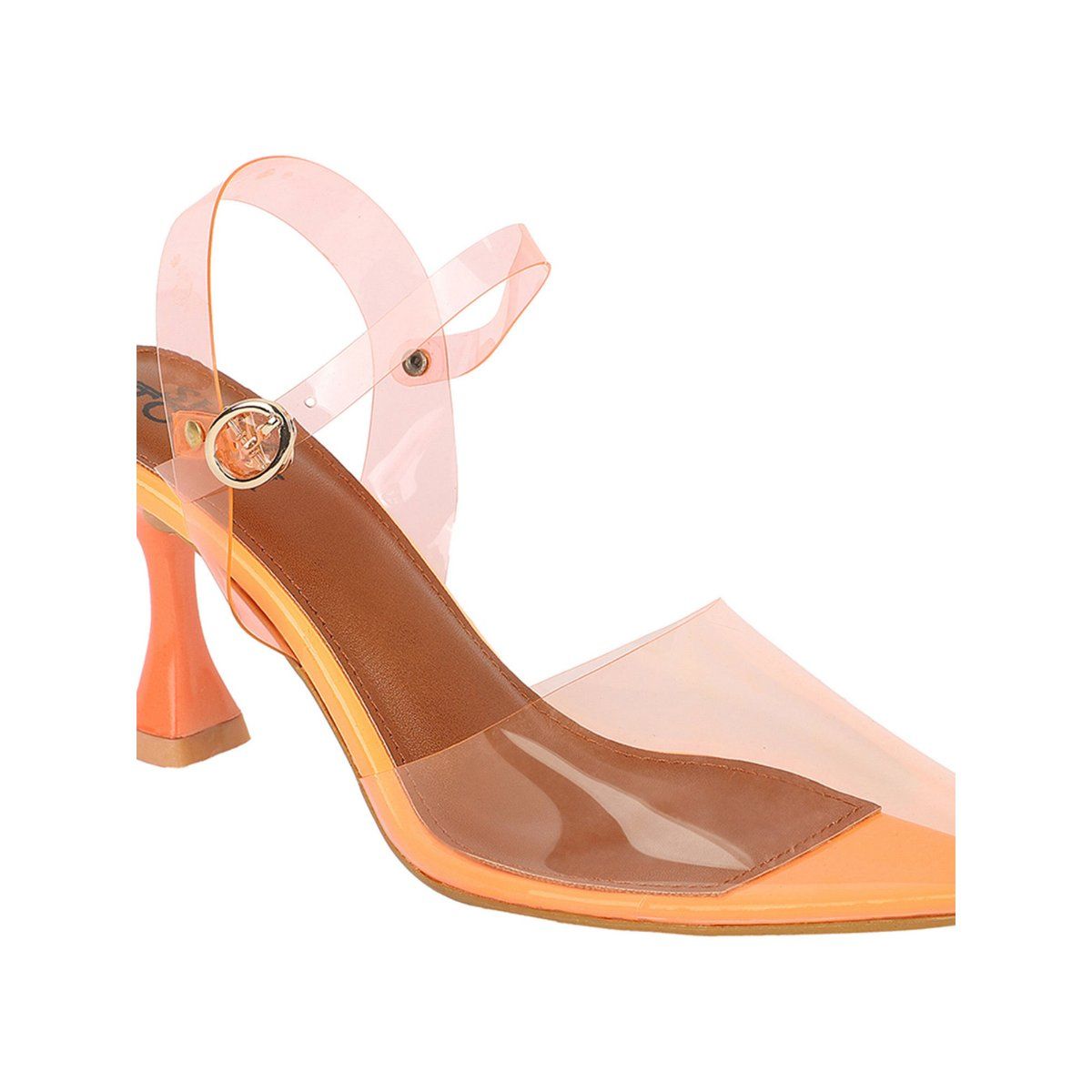 Orange cheap transparent heels