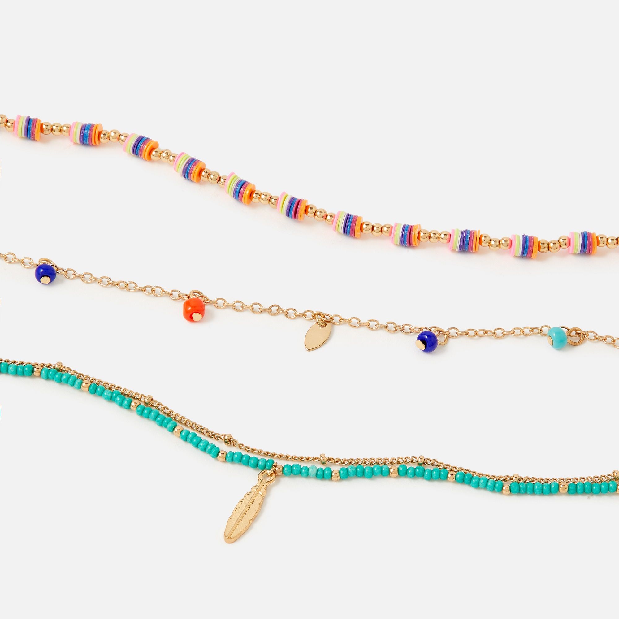 Accessorize London 3 X Montana Charmy Layered Anklets Buy Accessorize