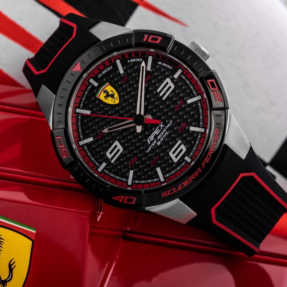 Scuderia Ferrari APEX Analog Chronograph Black Round Dial Men's