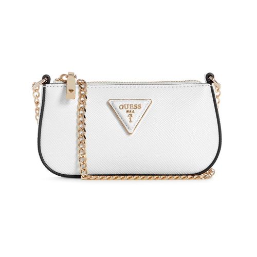 Guess Women'S Solid White Polyurethane Avis Micro Mini Shoulder Bag