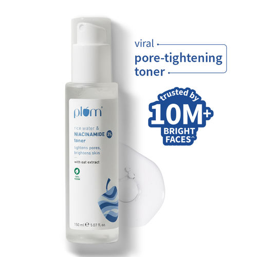 Plum 3% Niacinamide Toner With Rice Water, For Pores & Blemishes, Normal To Oily Skin Type