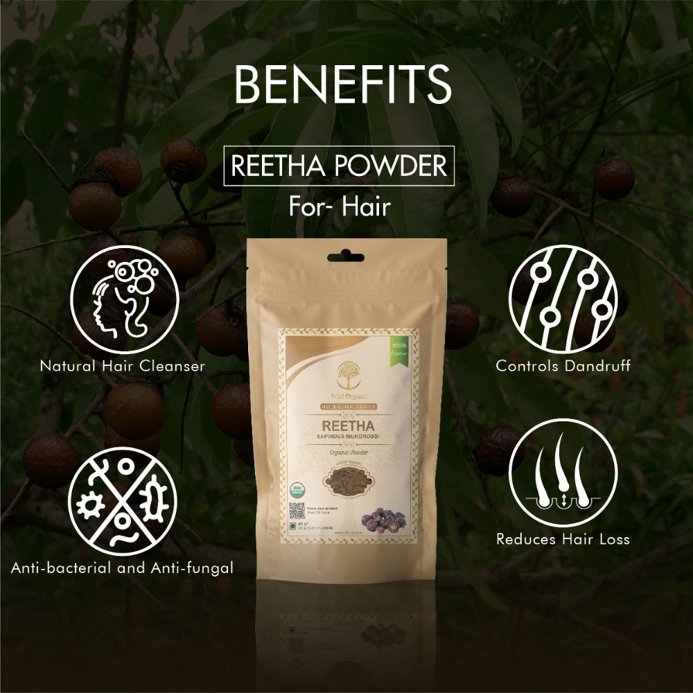 BioOrganic Reetha Fruit Powder  Indus Valley
