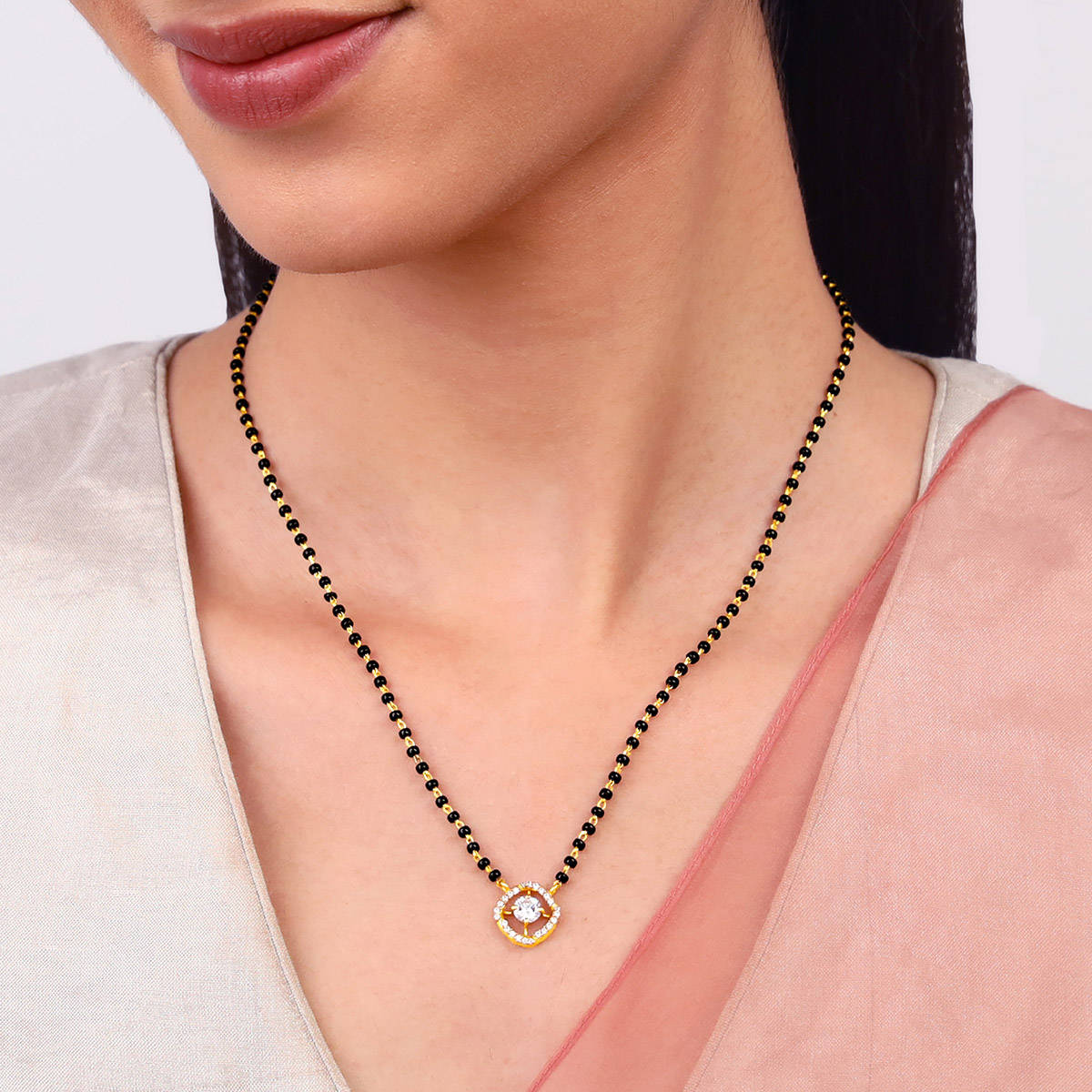 GIVA 925 Silver Golden Glitter It On Mangalsutra