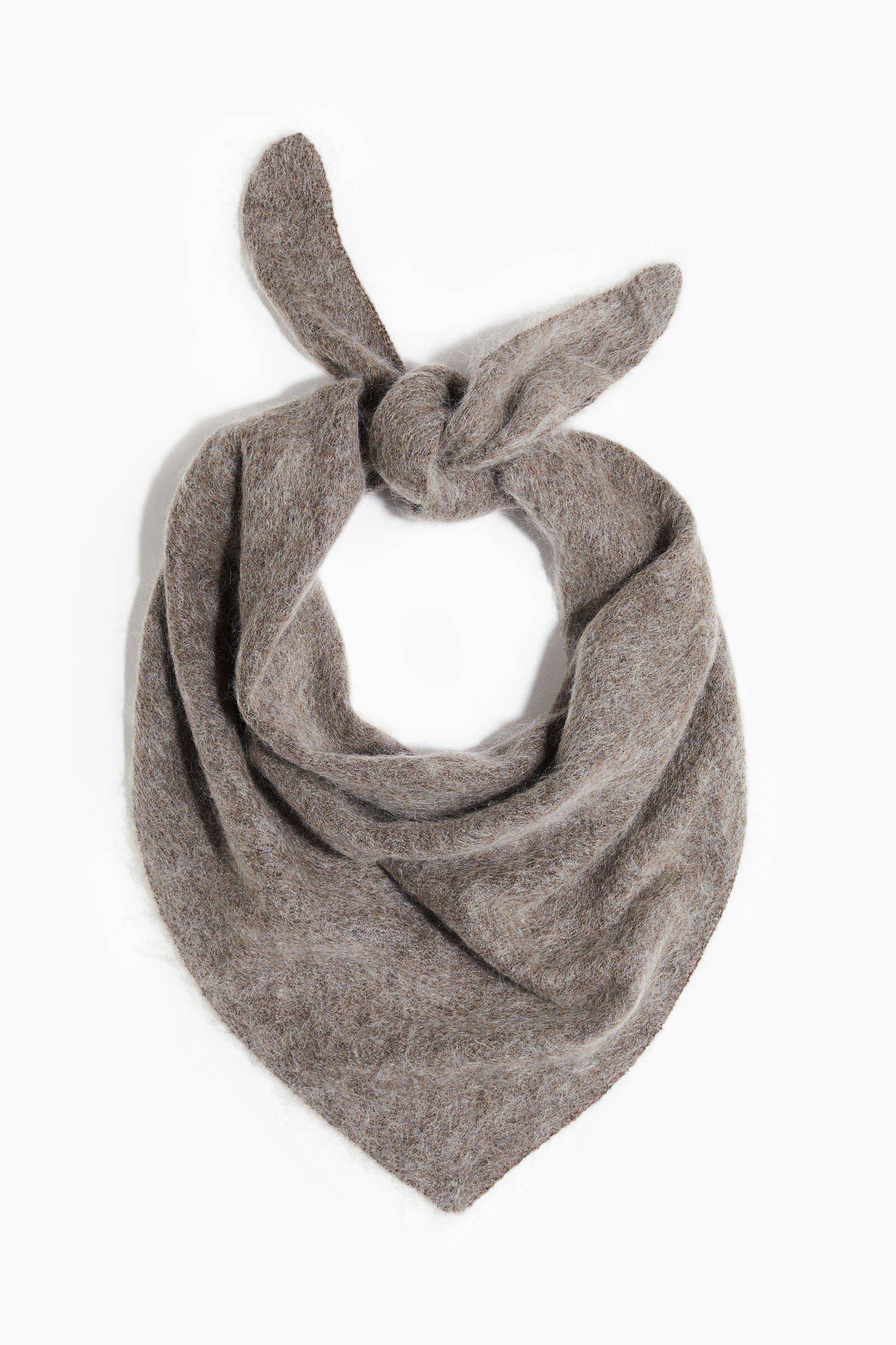 H&M Mohair-Blend Triangle Scarf Grey