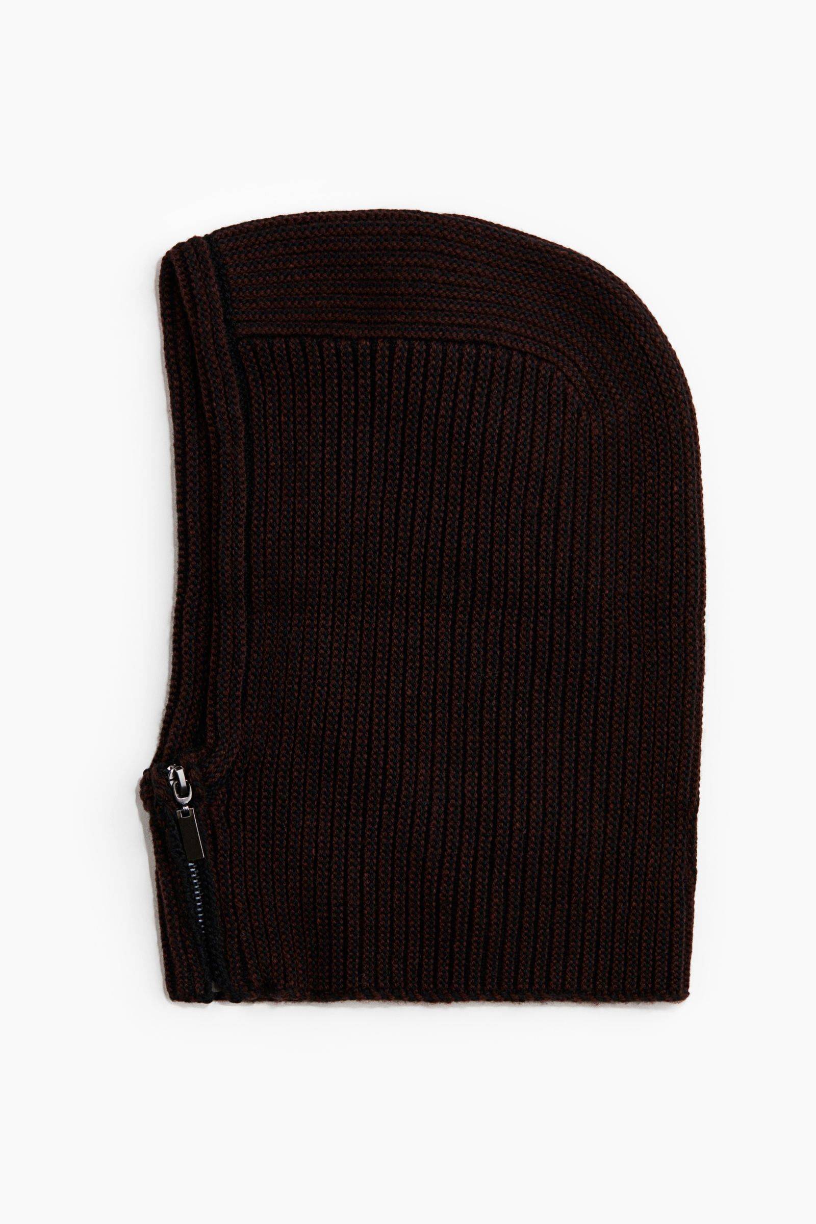 H&M Women Brown Zip-Detail Balaclava