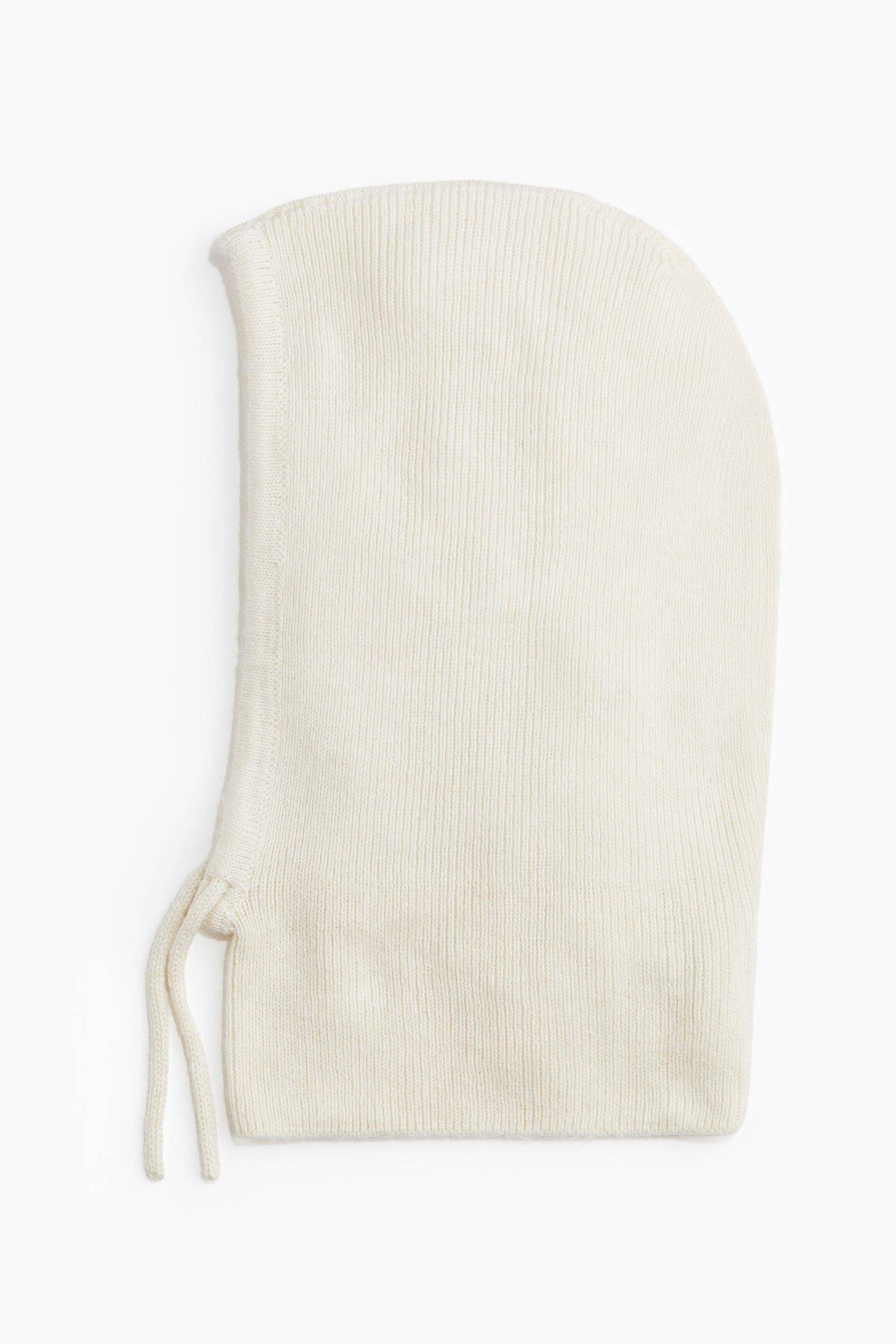 H&M Women White Ribbed Balaclava