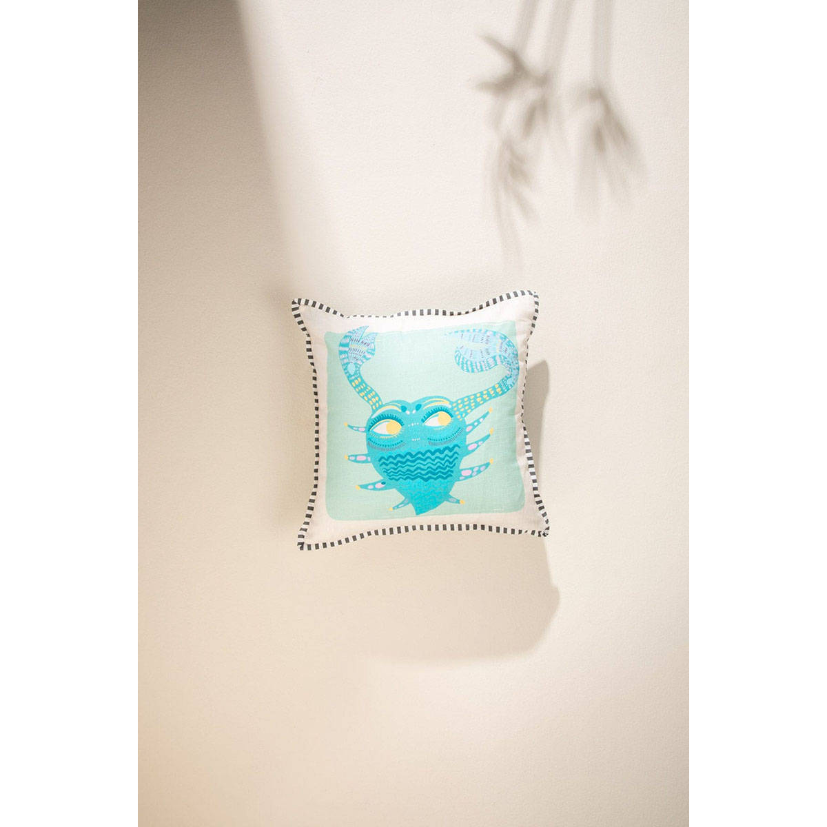 Freedom Tree Cancer Caring Nester Cotton Mint Blue Cushion Cover - 16x16 Inches