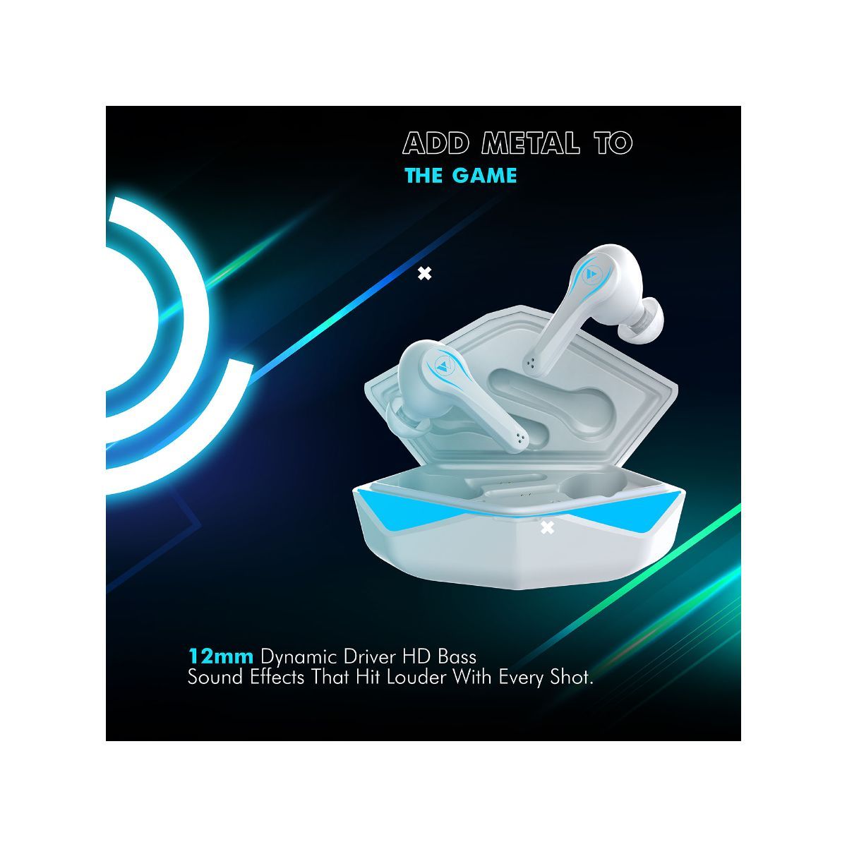 Wings Gaming TWS, Bluetooth 5.0 with Mic, 65ms Latency, MEMS Mic, Touch