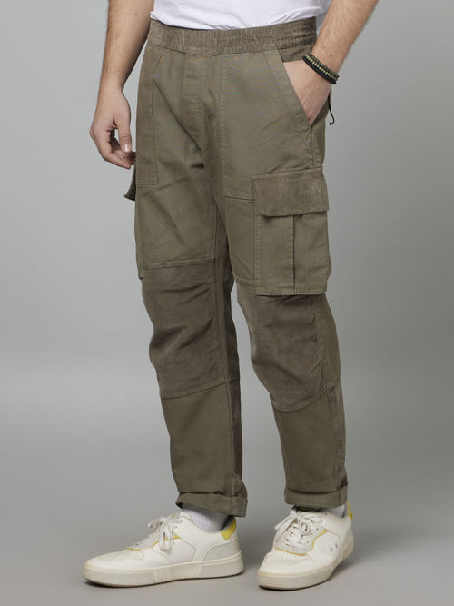 Buy CELIO Mens 6 Pocket Solid Cargo Pants