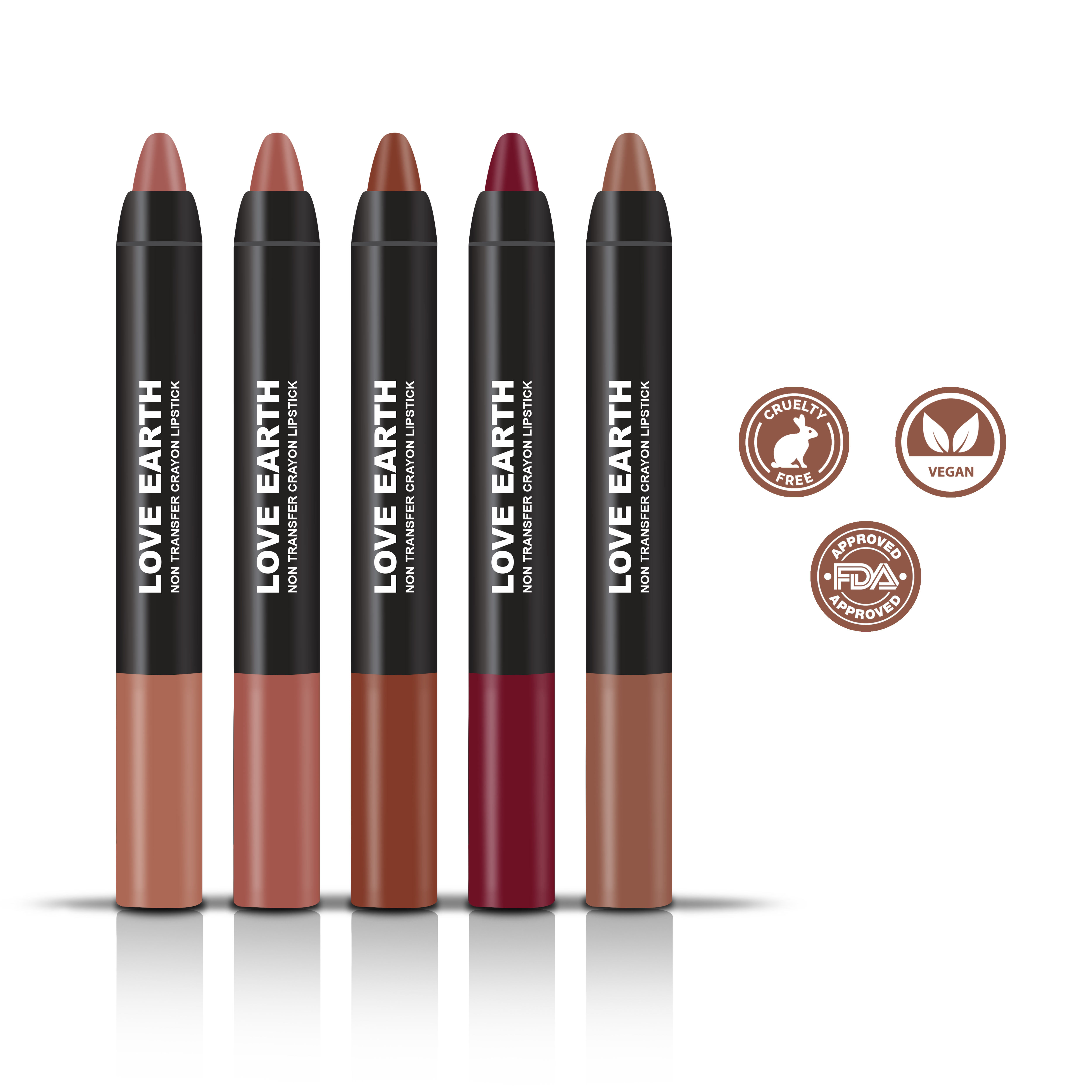 Buy Love Earth Crayon Lipstick 1.O Matte Finish Combo Kit Online