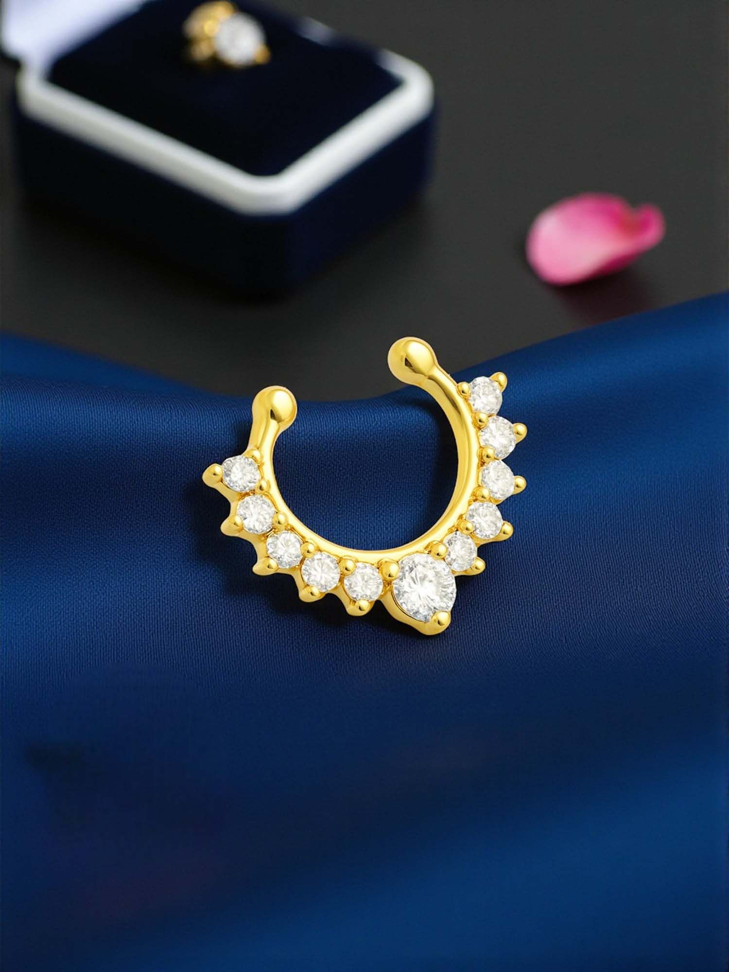 Buy Accessher Antique Gold U-Shape Clip-On Septum Adjustable Nose