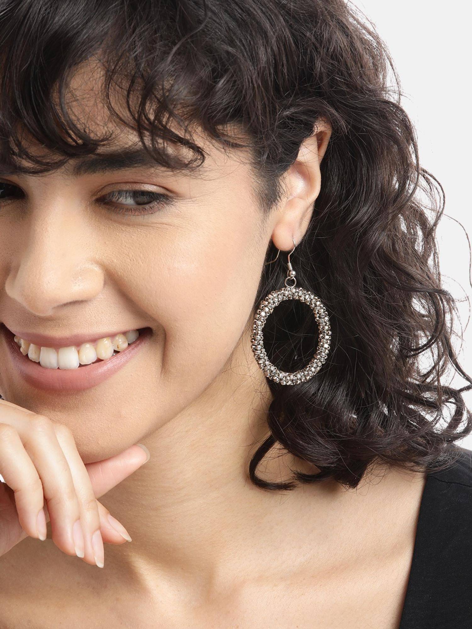 RICHEERA Circular Artificial Beads Drop Earrings