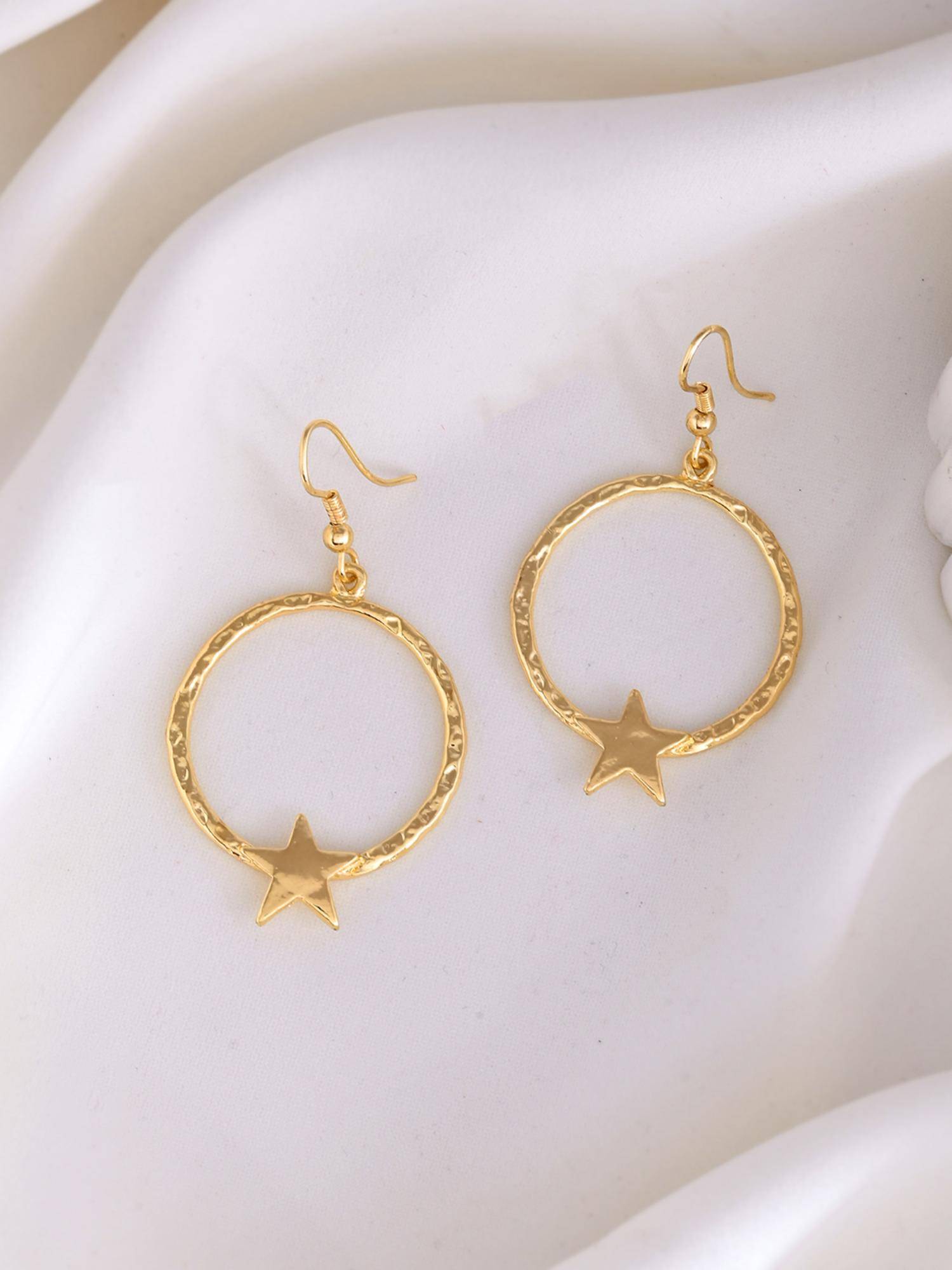 RICHEERA Gold Plated Contemporary Drop Earrings