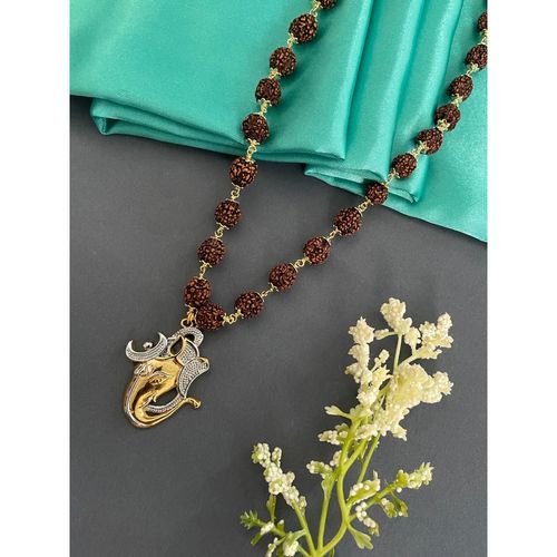 Buy Digital Dress Room Lord Ganesha Pendant Rudraksha Gold Mala Online