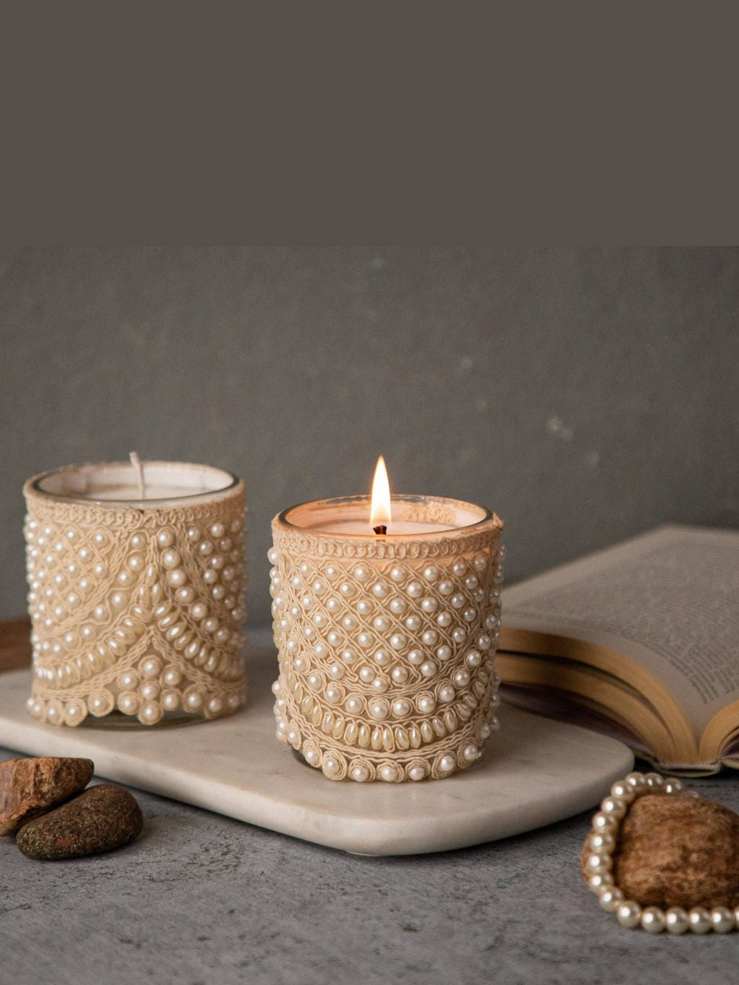 Rad Living Heer Jasmin Mogra Scented candle (Pack of 2)