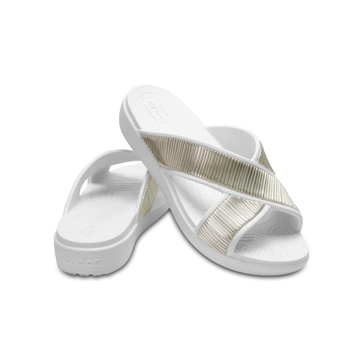 white crocs sandals women's