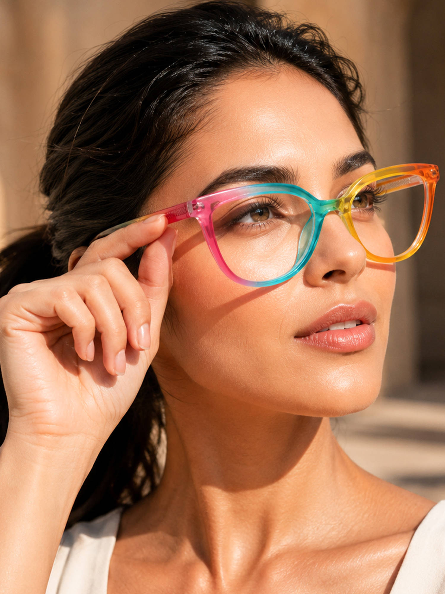 PERKEY Women Cat Eye Multi-Color Eyeglass Frame - OPTL006-C2 (53)