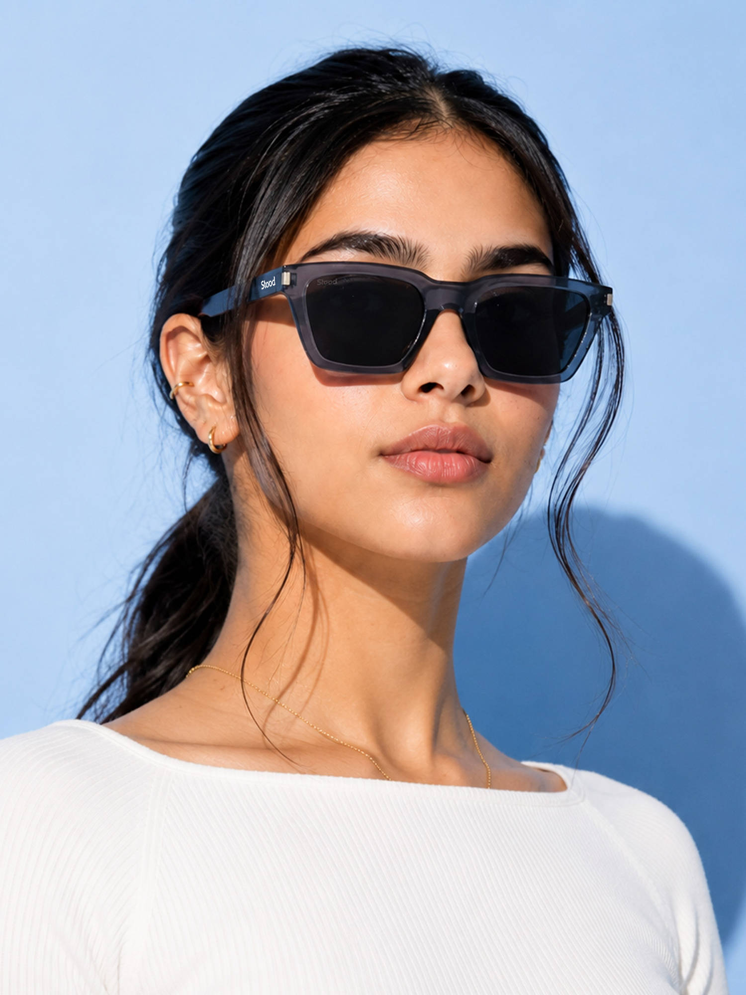 Stood Black Geometrical Uv Coating Full Rim Sunglass-Sg-Std0012-C2