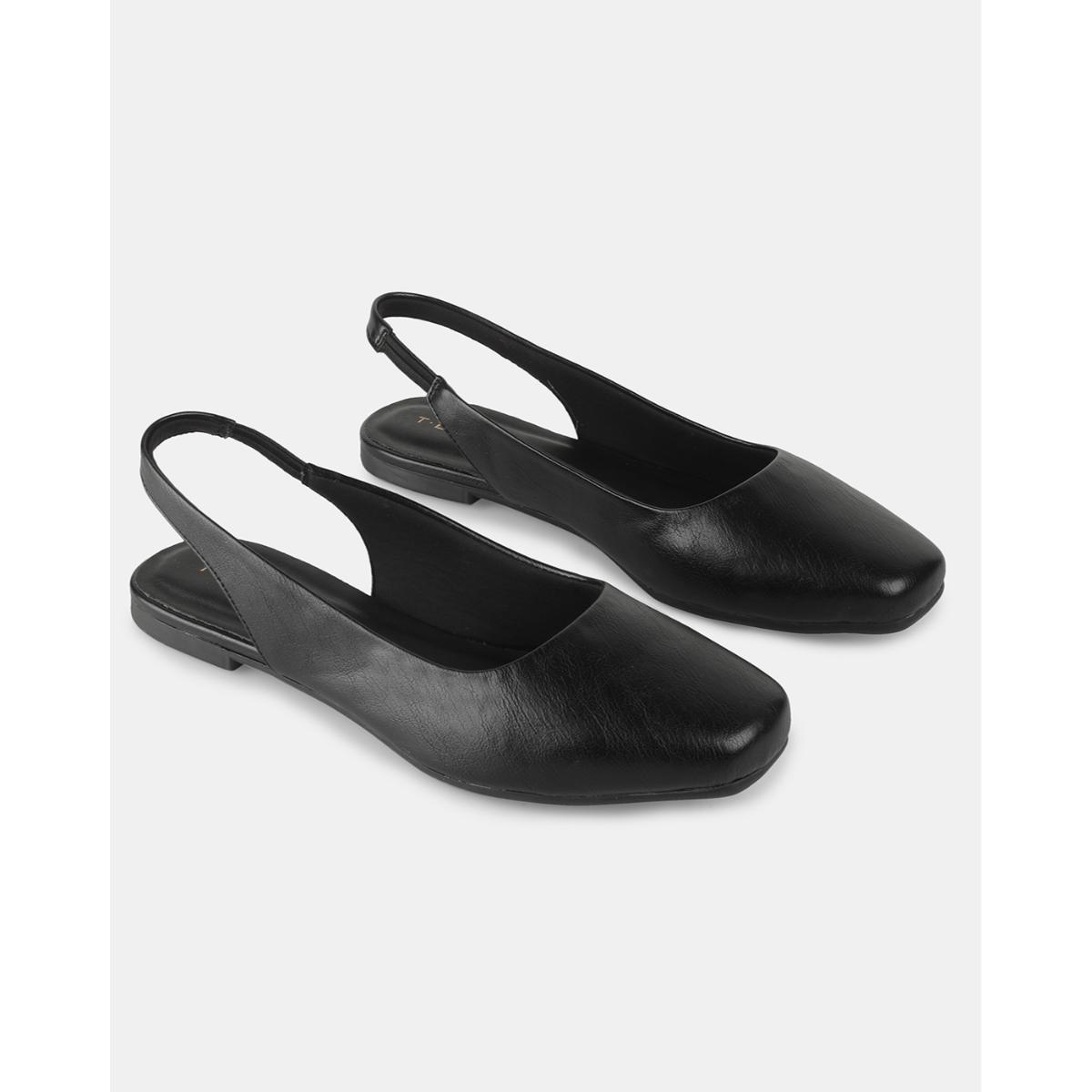 Buy T.ELEVEN Women Square-Toe Slingback Mules-Black Online