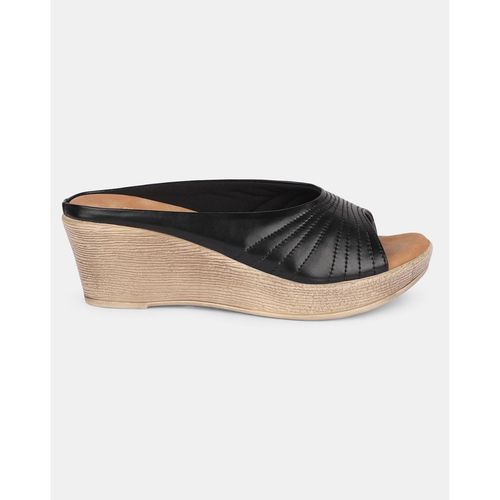 Buy Open-Toe Slip-On Wedges Sandals-Black Online