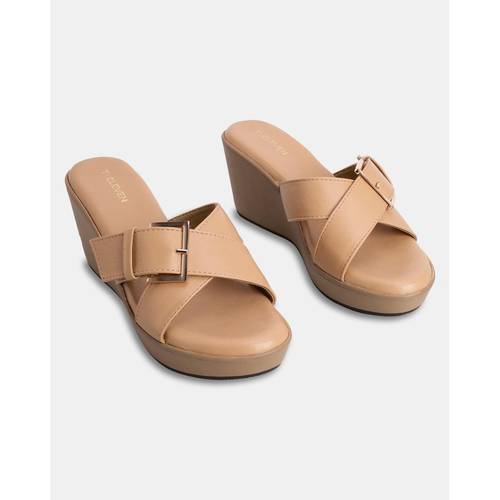 wedge heels tan peep toe sandals