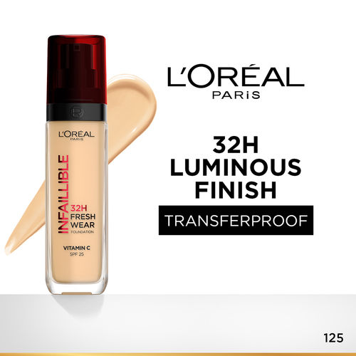 L'Oreal Paris Infallible 32H Fresh Wear Foundation Natural Beige 125/Warm  Undertone