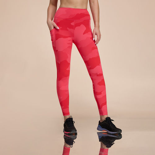 Buy Kica High Waisted Camo Printed Essential LeggingsWith Pockets And Back  V Waistband For Gym and Training Online