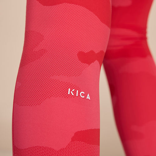 Kica High Waisted Camo Printed Essential LeggingsWith Pockets And Back V  Waistband For Gym and Training (3XL)