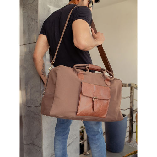 Buy Mona B Unisex Solid Cord Duffle Bag Chocolate (L) Online