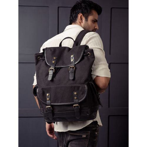 Buy Mona B Unisex Solid Explorer Backpack Black (M) Online