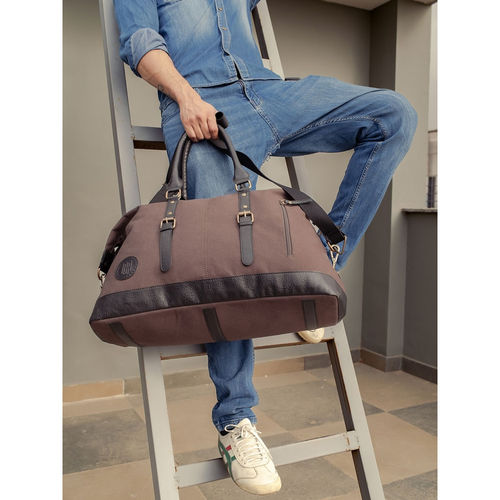 Mona B Unisex Solid Jamie Duffle Bag Grey (M)