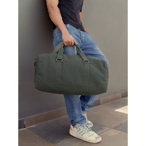 Mona B Unisex Solid Ayn Duffle Bag Green (L)