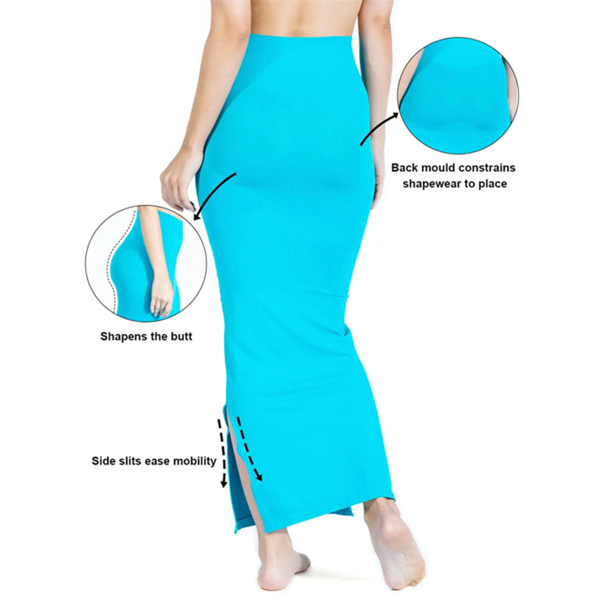 Shyaway United Classic By Women's Saree Shapewear - Blue (XL)