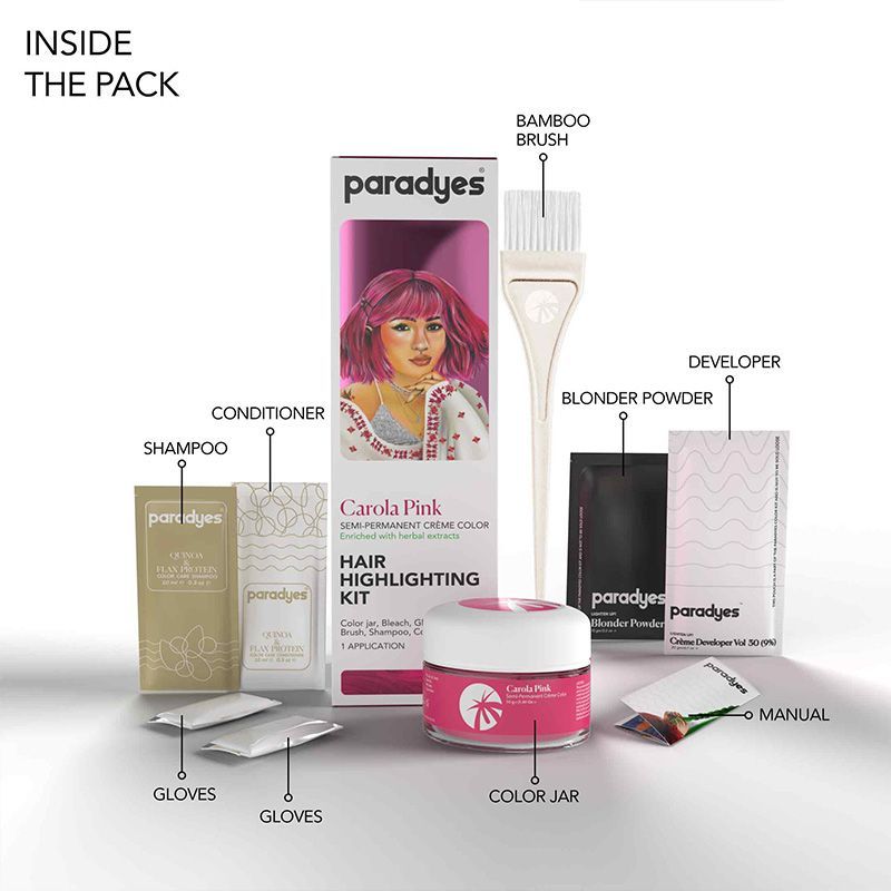Paradyes SemiPermanent Hair Highlighting Kit Carola Pink Buy