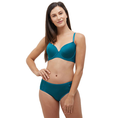 Wacoal Polyester Padded Underwired Solid/Plain Bra -LB5121 - Green (34DD)
