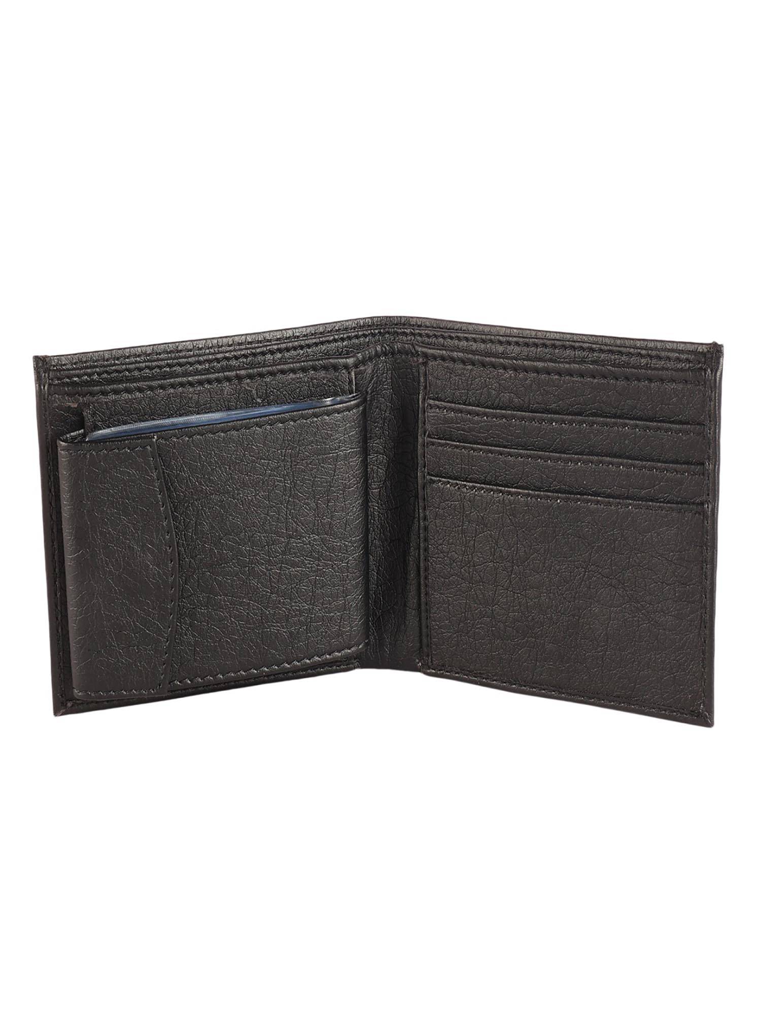 ZEVORA Black Men Two Fold Leather Wallet