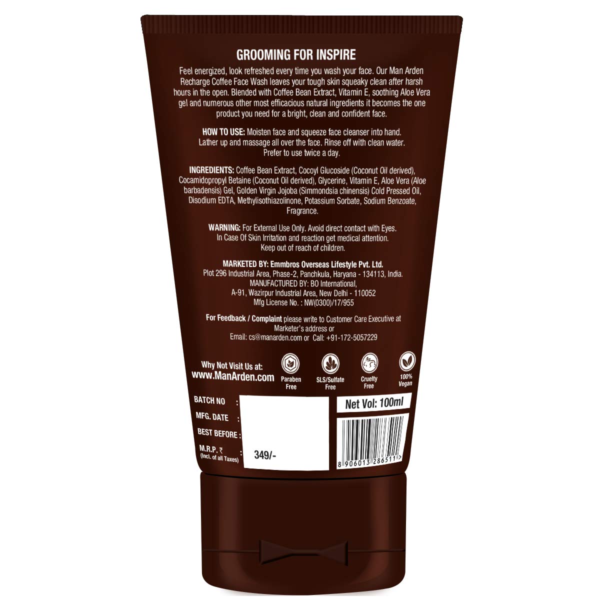 man arden face wash