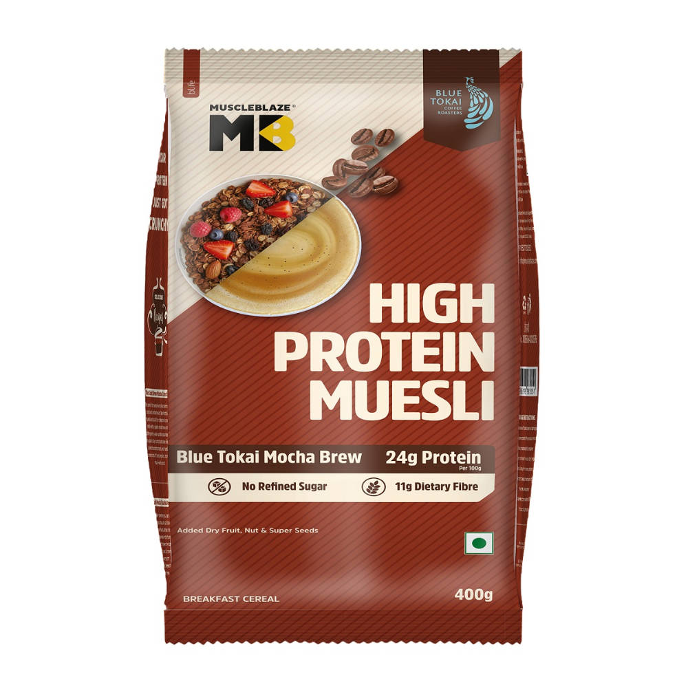 MuscleBlaze High Protein Muesli - Blue Tokai Mocha Brew