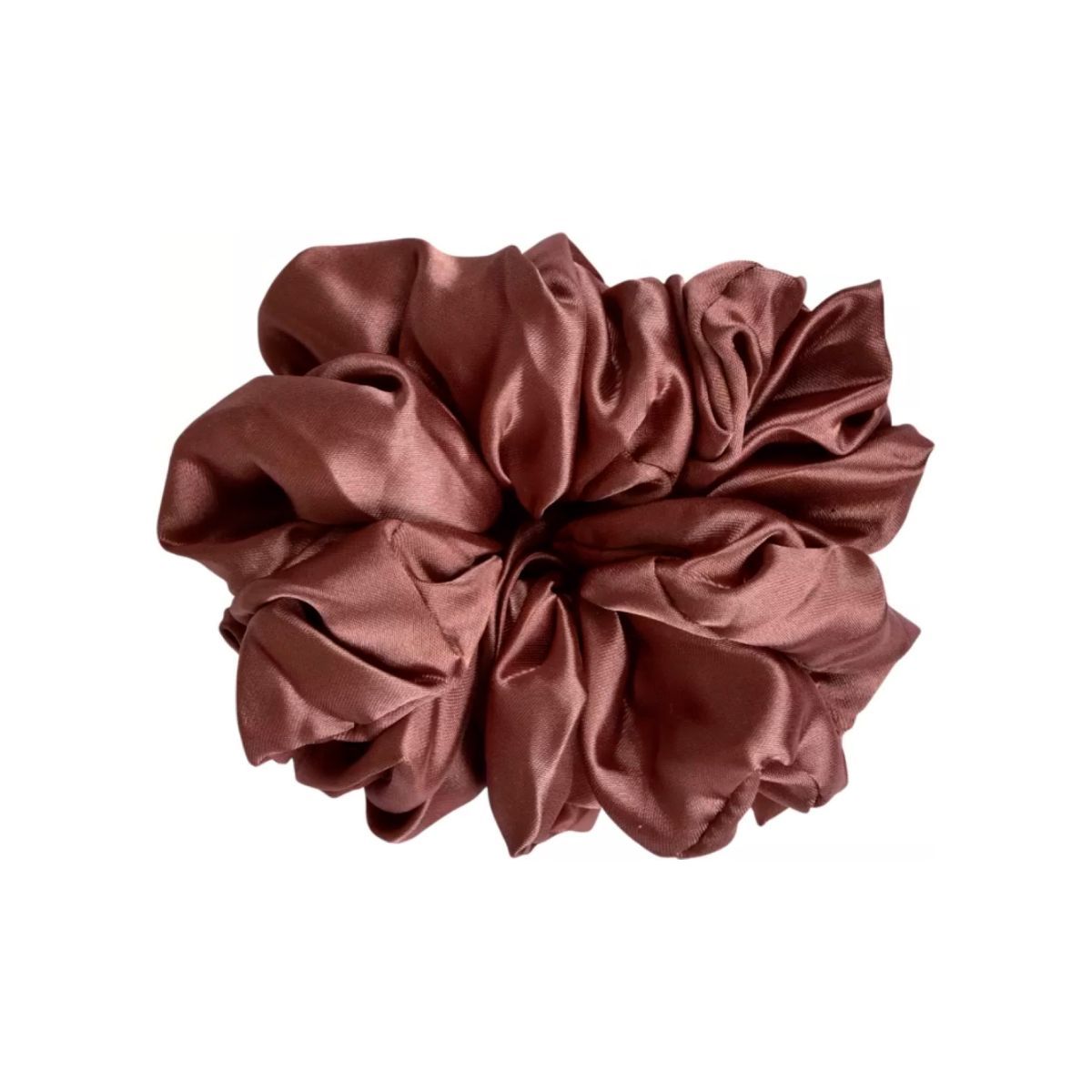 Buy OOMPH Brown Blue Satin Silk Volumizer Scrunchy Rubber Band Hair Tie