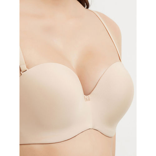 Buy Basic Mold Padded Wired Half Cup Strapless T-Shirt Bras - Beige Online