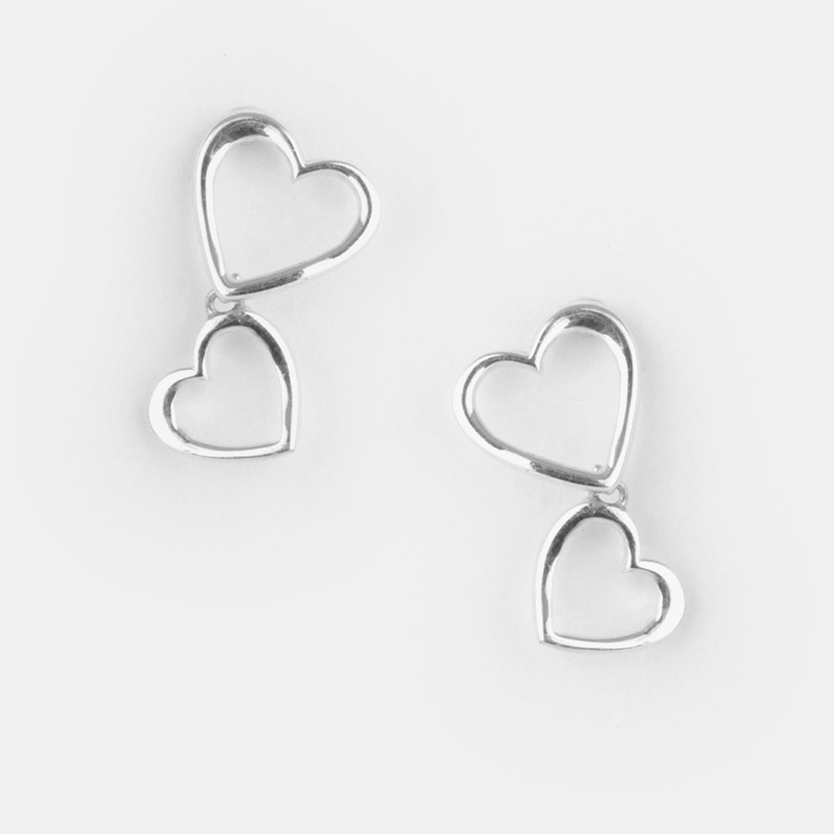 Shaya by CaratLane Heart To Heart Earrings in 925 Silver: Buy Shaya by ...