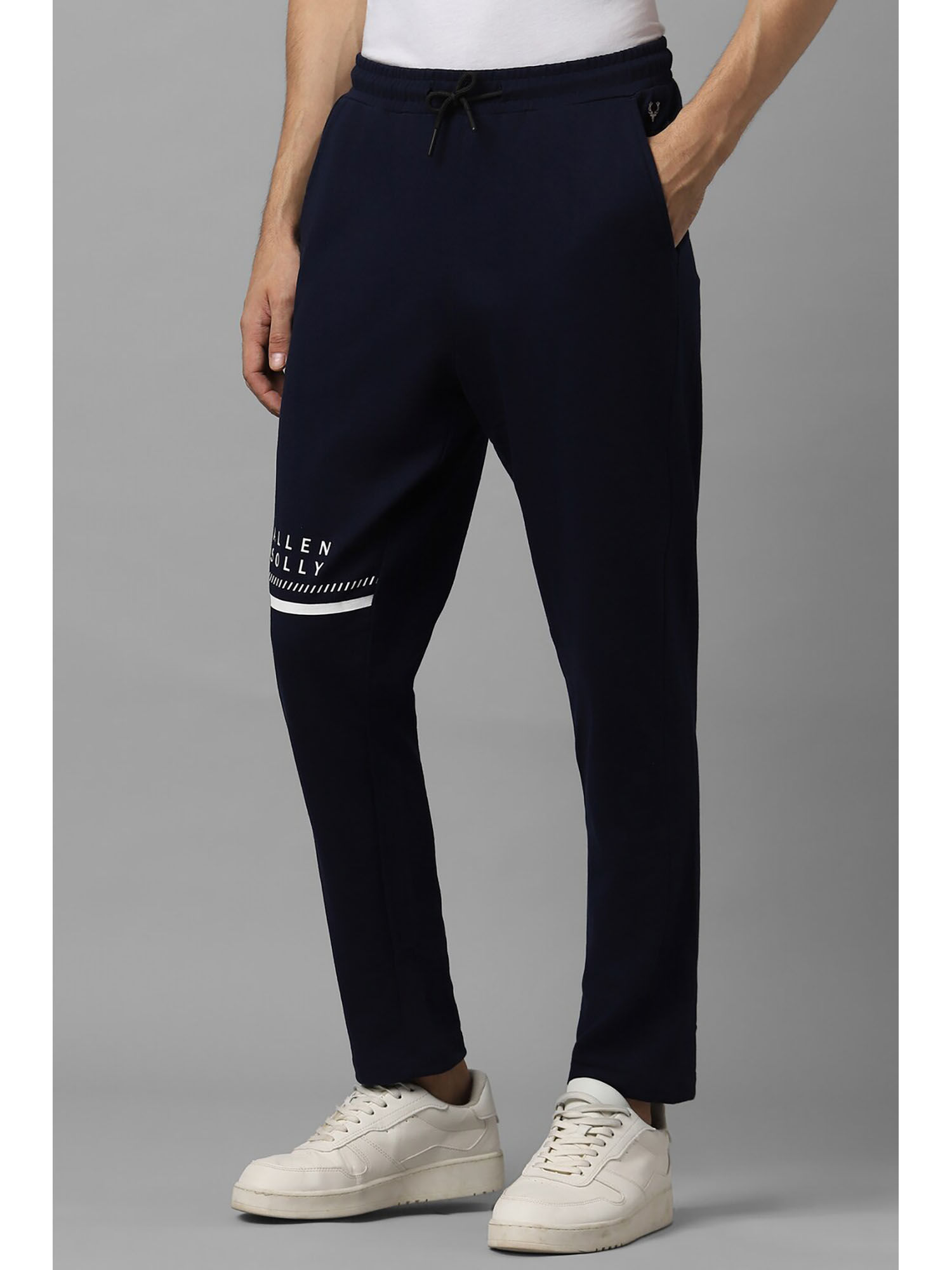 Buy Allen Solly Men Solid Regular Fit Black Track Pants Online