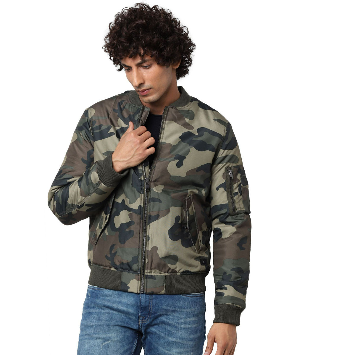 Jack and jones camo jacket hotsell