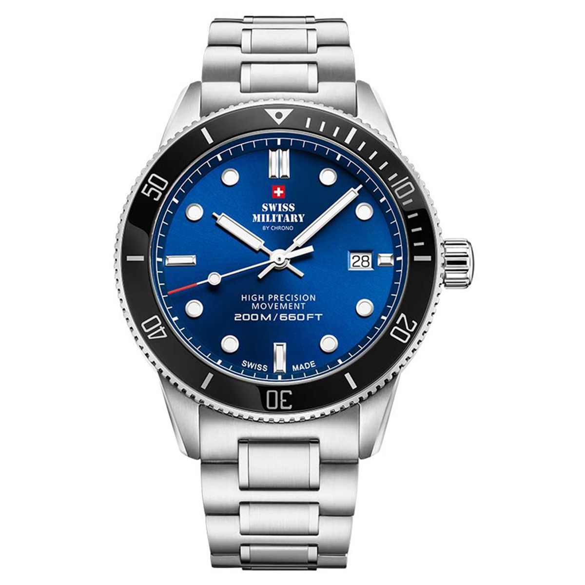 Swiss watch blue clearance dial