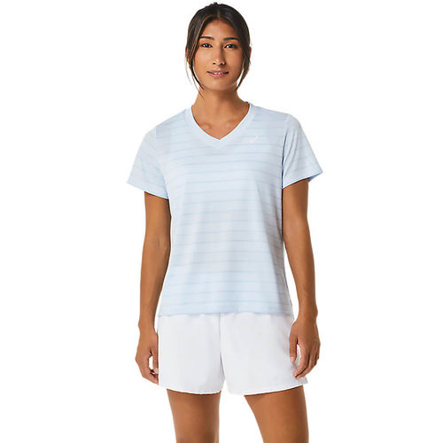 ASICS Court Stripe SS Blue Women's T-Shirt (XS)