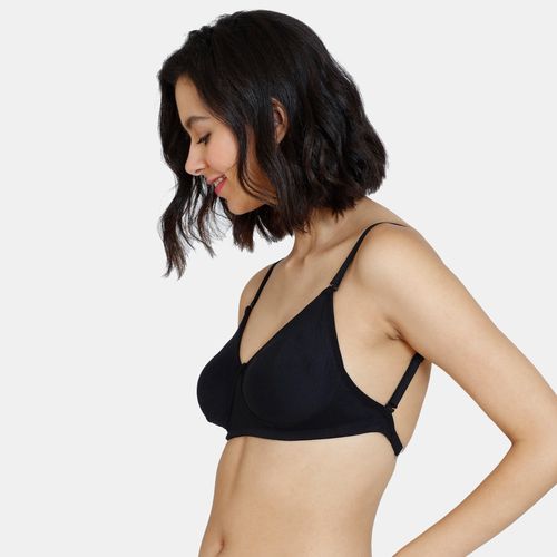 Buy Zivame Beautiful Basics Padded Non Wired 3-4th Coverage Backless Bra -  Black online