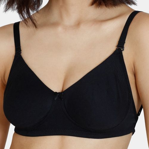 Buy Zivame Beautiful Basics Double Layered Non-Wired 3-4th Coverage  Backless Bra-Anthracite-Black Online