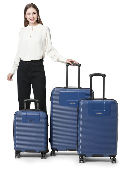 Buy Calvin Klein Avenue True Navy Blue Hard Cabin 20 Inch Luggage