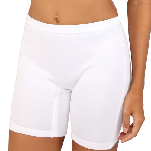 Buy Bralux Cotton-Spandex Cycling Shorts White Colour Online