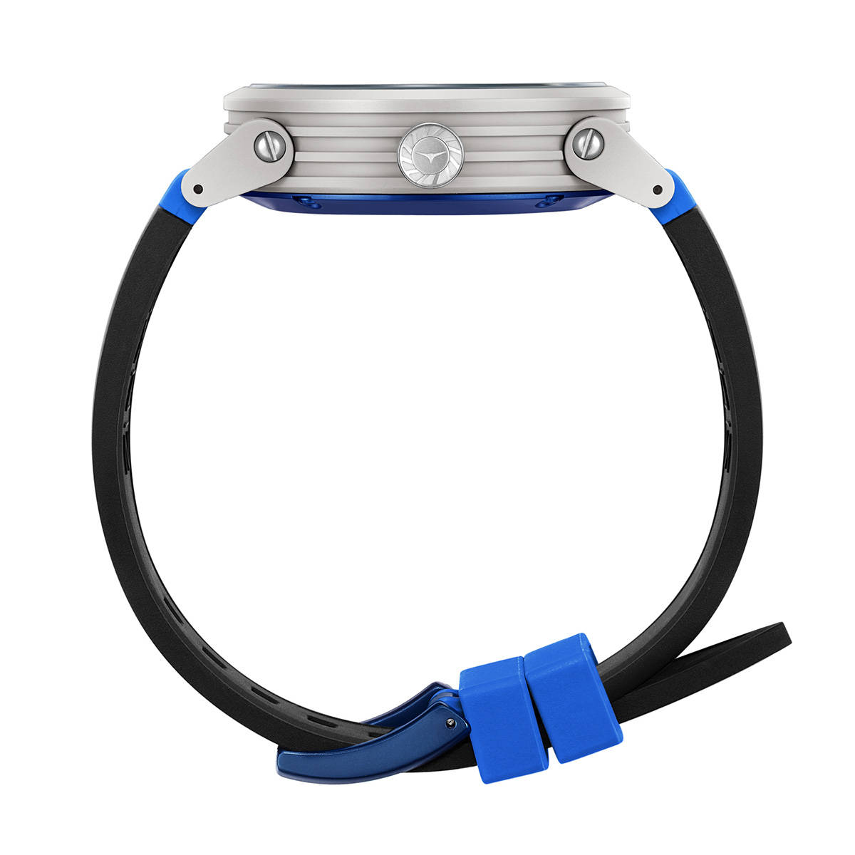 Montre Homme Zinvo Air Blade Rush Automatique - Boîtier Carbone Bleu, Bracelet Silicone Noir